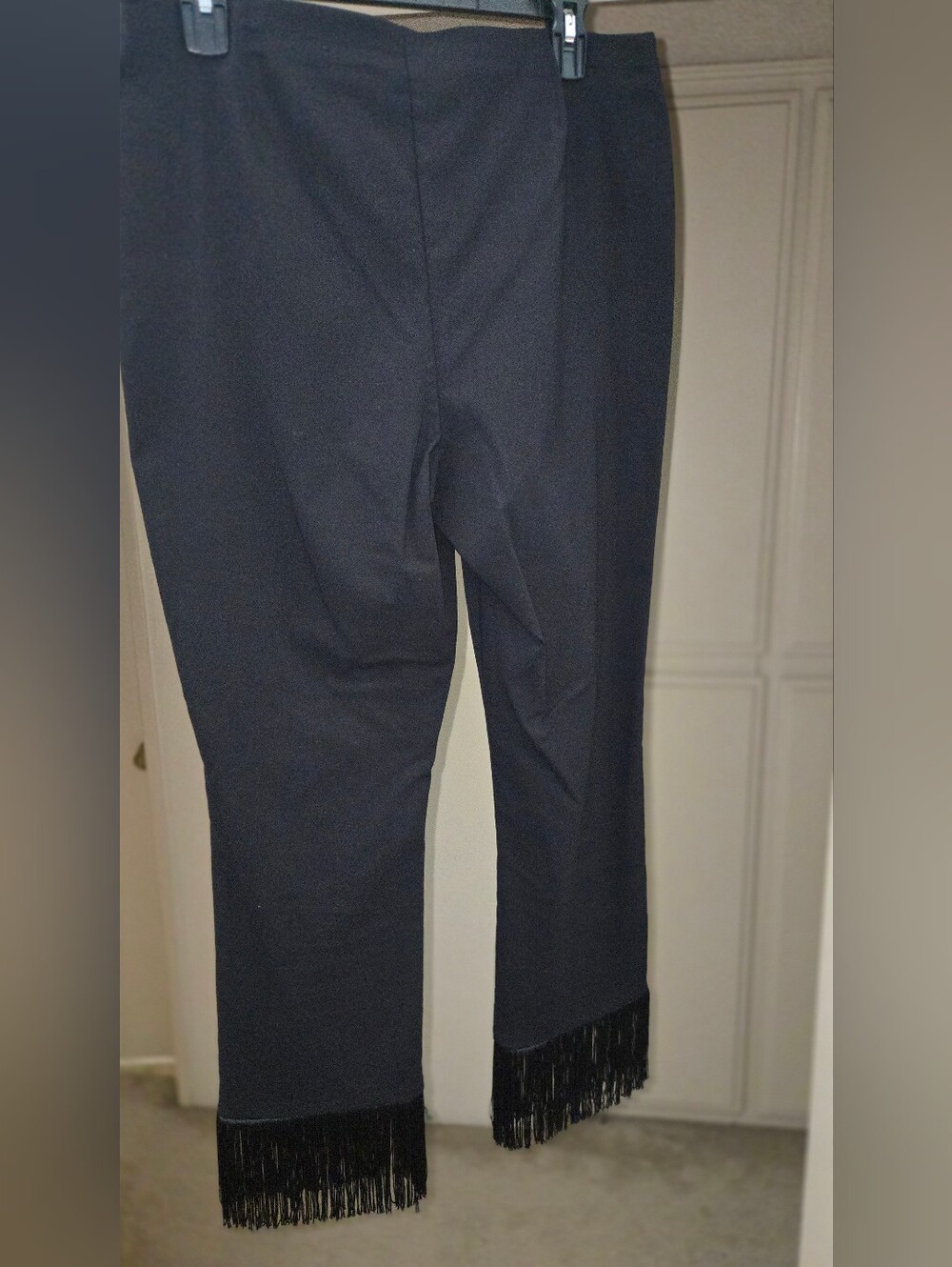 Inc Black Fringe Hem Women Pants